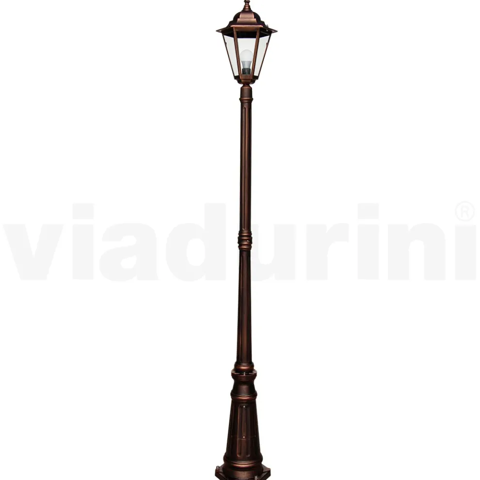 215 cm hohe Gartenlampe aus Glas und 5 Aluminiumausführungen - Pinako