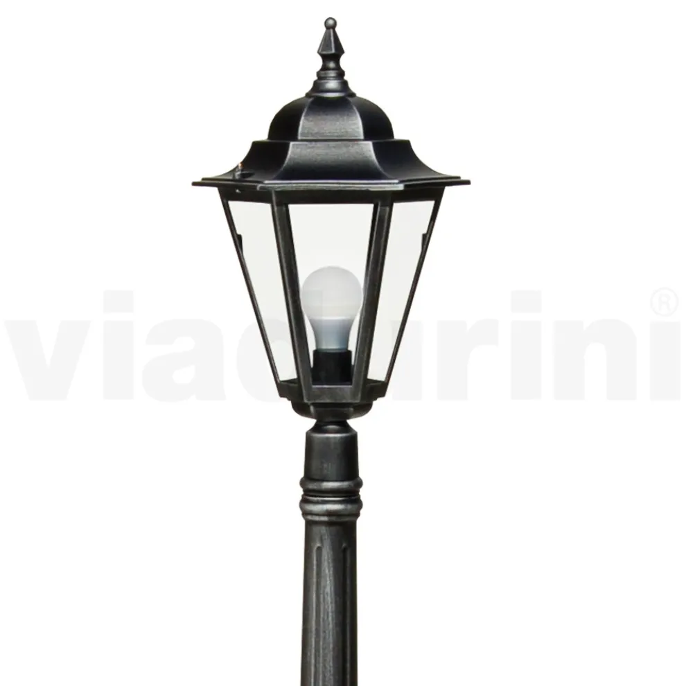 154 cm hohe Gartenlampe aus Glas und 5 Aluminiumausführungen - Pinako