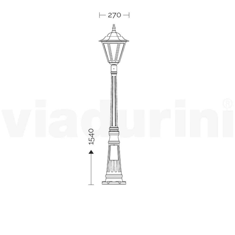 154 cm hohe Gartenlampe aus Glas und 5 Aluminiumausführungen - Pinako