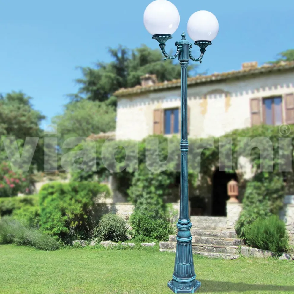 212 cm hohe Straßenlaterne aus schwarzem Acryl und Aluminium, hergestellt in Italien - Trovanero