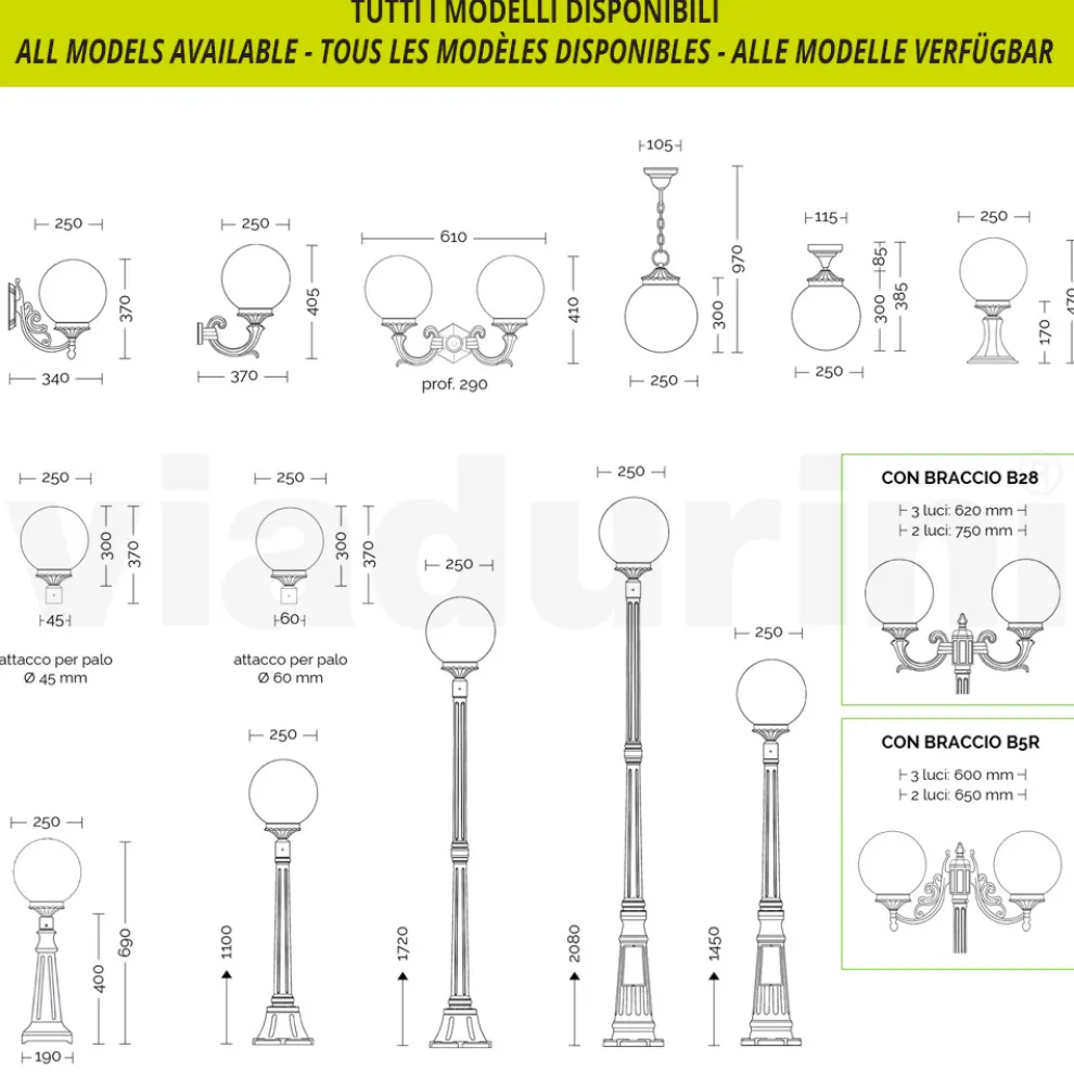 145 cm hohe Straßenlaterne aus weißem Acryl und Aluminium, hergestellt in Italien - Trovabianco