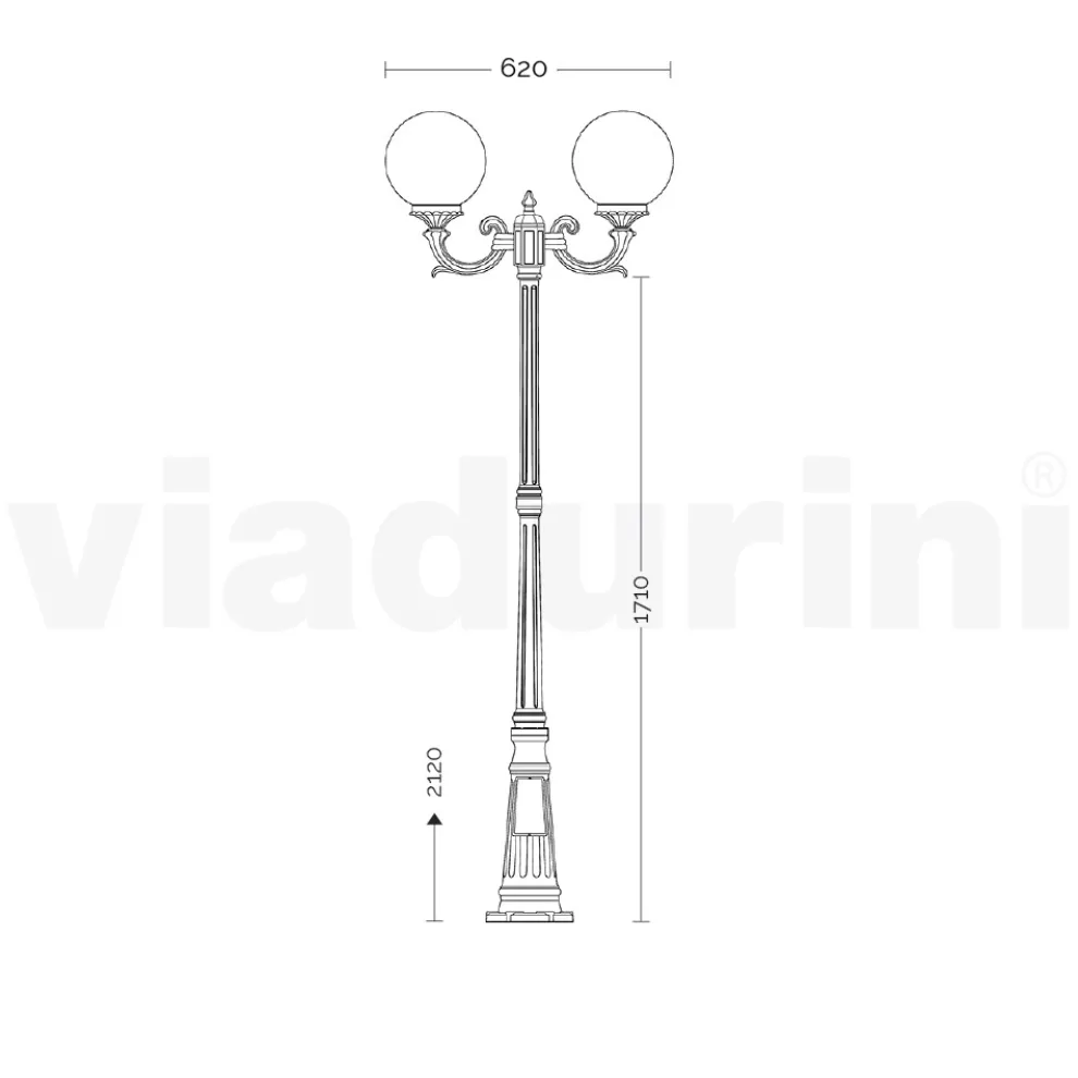 212 cm hohe Straßenlaterne aus Acryl und anthrazitfarbenem Aluminium. Hergestellt in Italien - Trovaantracite