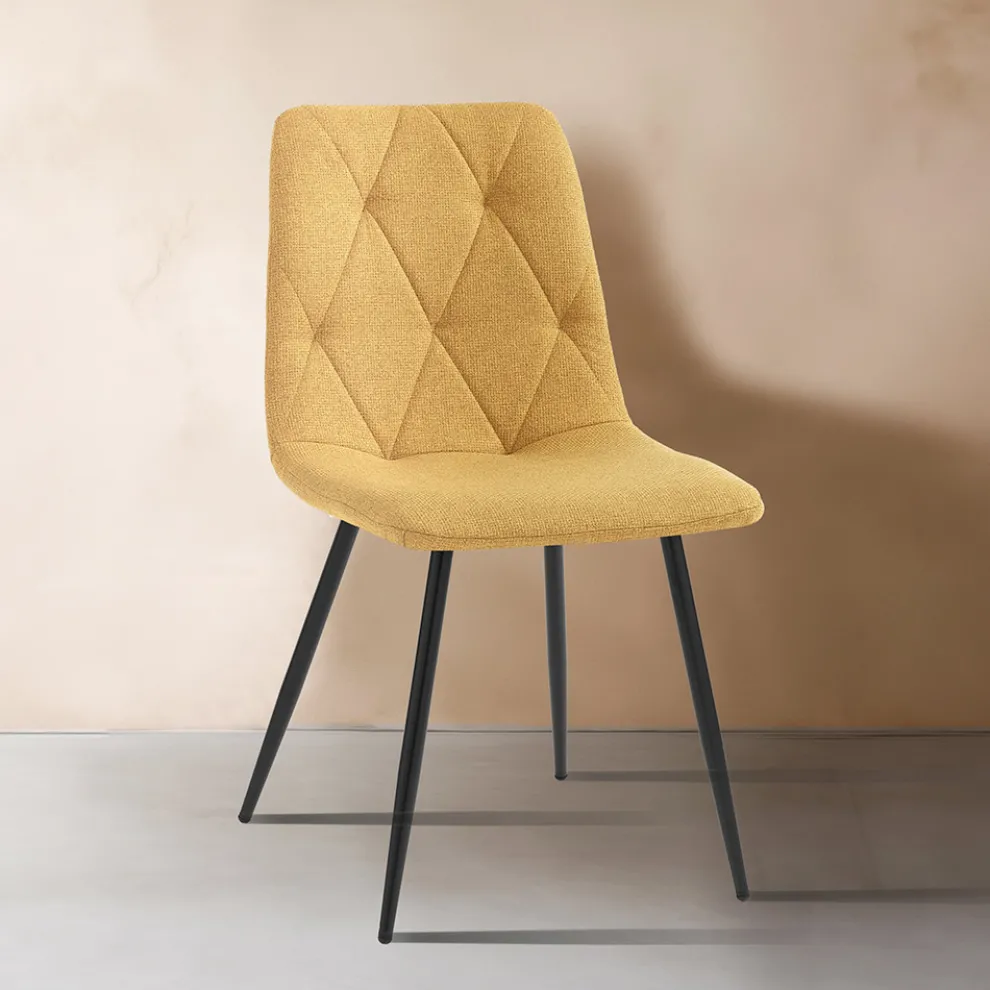 4 Esszimmerstühle aus pflegeleichtem Stoff und Metallbeinen - Lazio