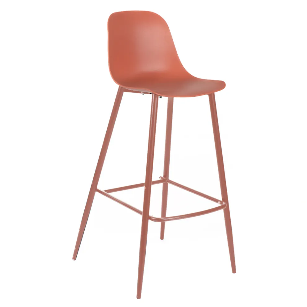 2 Hocker aus Polypropylen und Metallstruktur mit Fußstütze - Engel