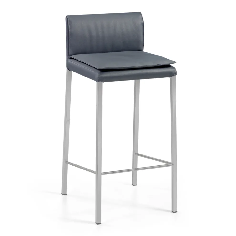 2 Hocker aus Stoff und Stahlbeinen in Silber, hergestellt in Italien – Glitzer