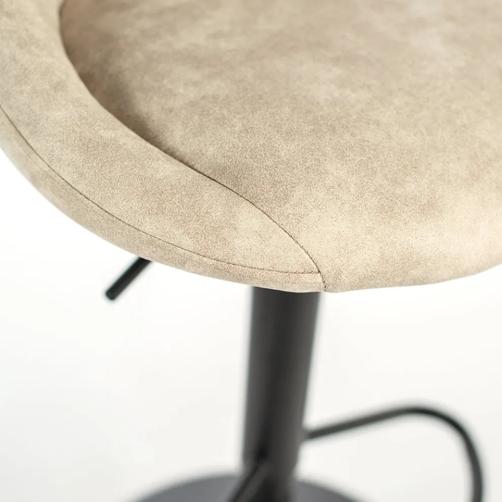 2 Hocker mit Gaslift, Mikrofasersitz und Metallstruktur - Abbey