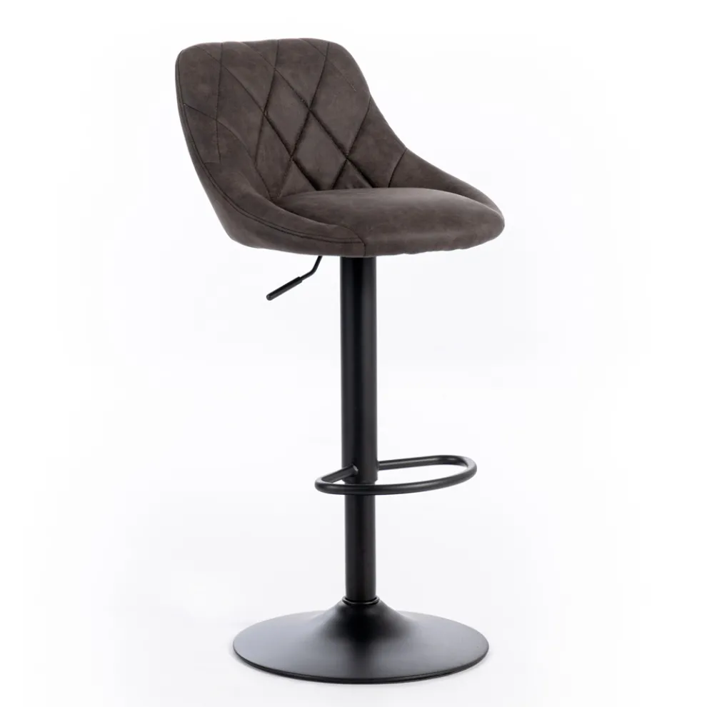 2 Hocker mit Gaslift, Mikrofasersitz und Metallstruktur - Abbey