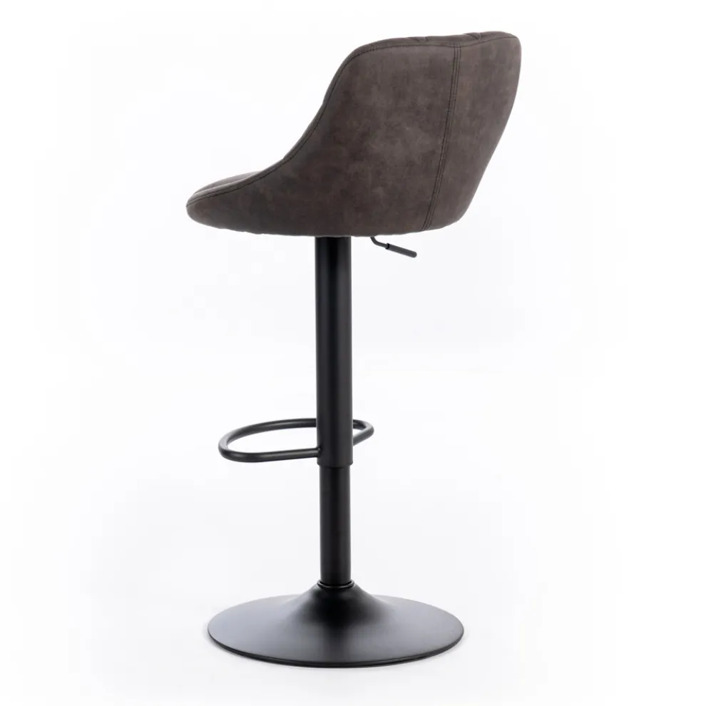 2 Hocker mit Gaslift, Mikrofasersitz und Metallstruktur - Abbey