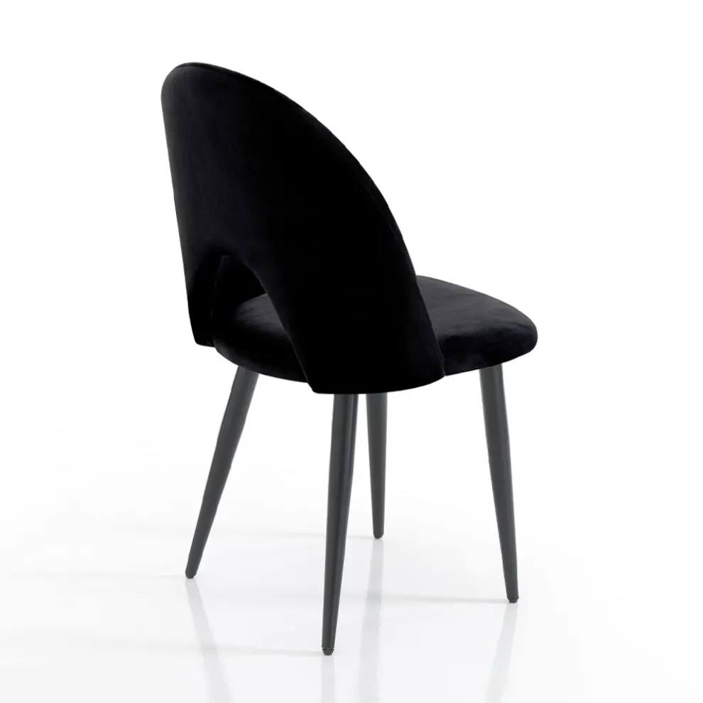 4 Innenstühle aus Stoff mit Samteffekt in verschiedenen Farben - Corvina