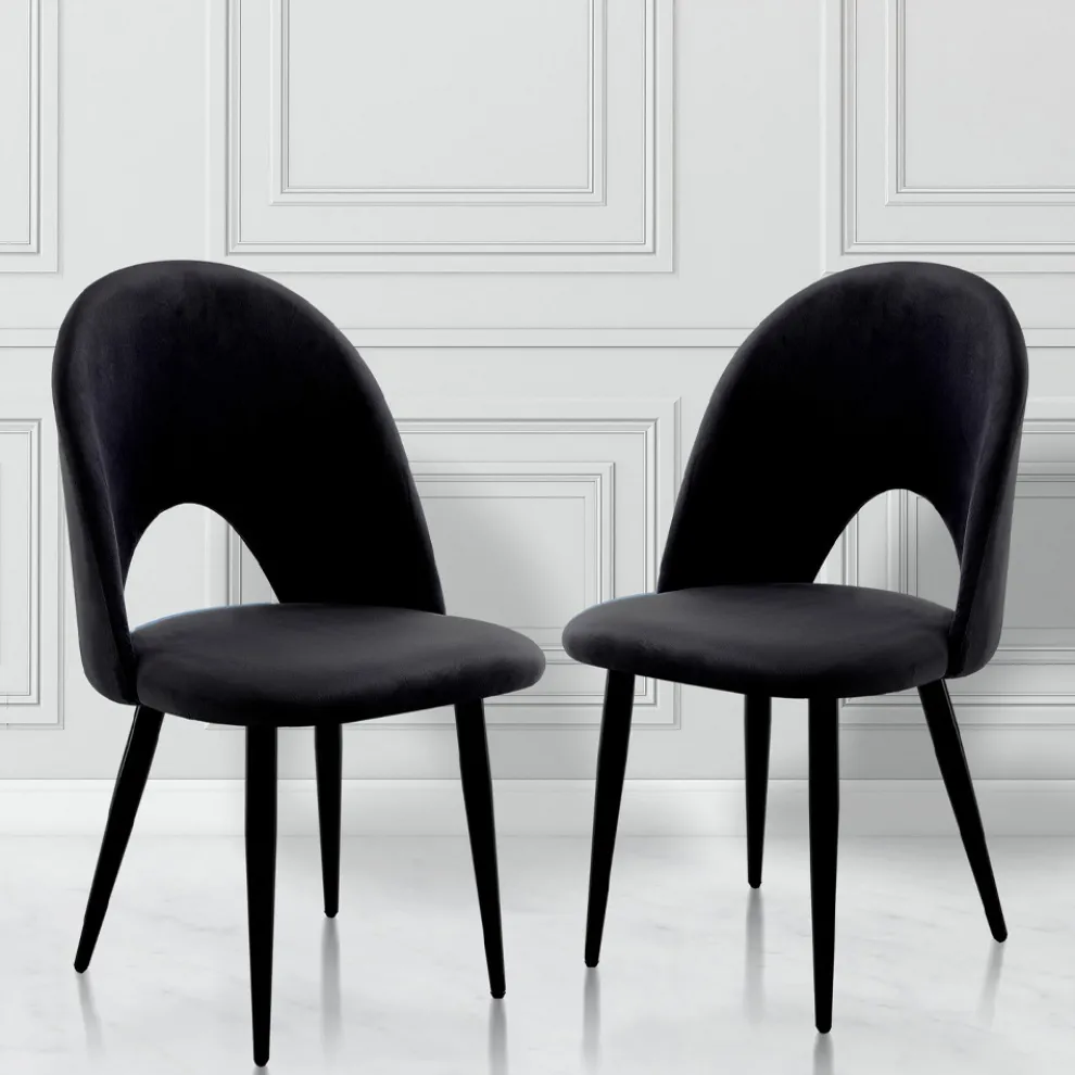 4 Innenstühle aus Stoff mit Samteffekt in verschiedenen Farben - Corvina