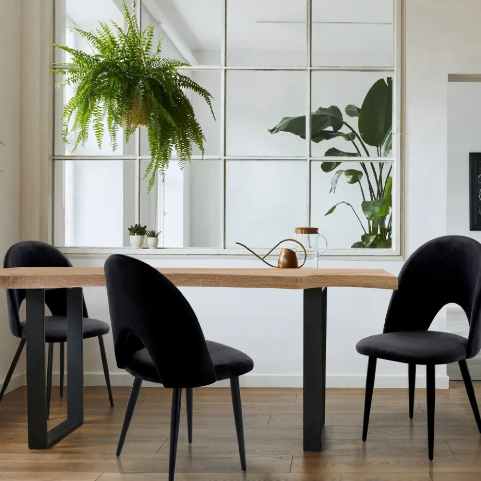 4 Innenstühle aus Stoff mit Samteffekt in verschiedenen Farben - Corvina