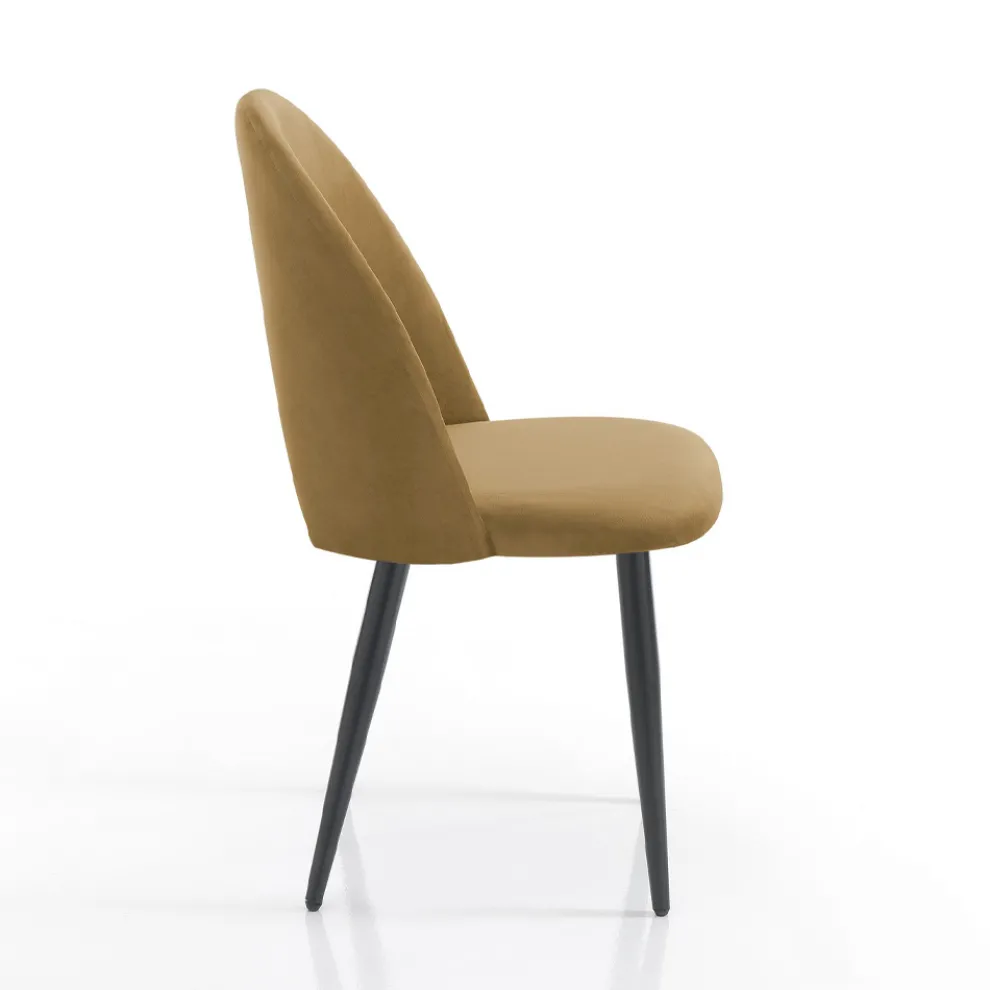 4 Innenstühle aus Stoff mit Samteffekt in verschiedenen Farben - Corvina