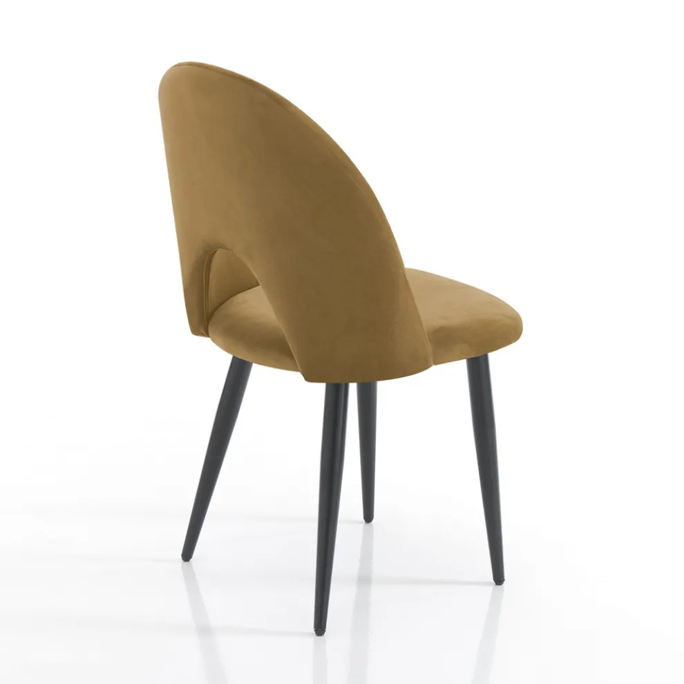 4 Innenstühle aus Stoff mit Samteffekt in verschiedenen Farben - Corvina