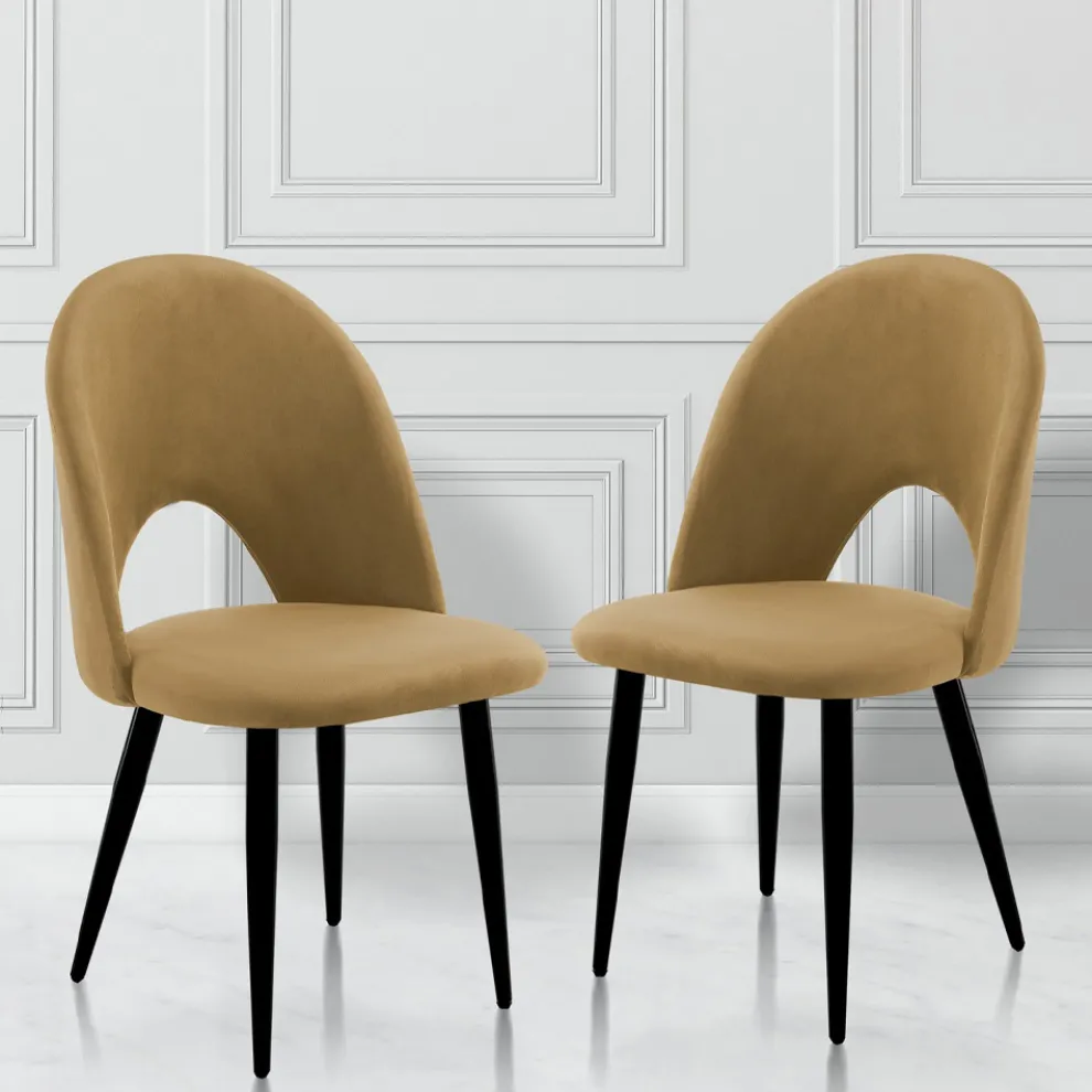 4 Innenstühle aus Stoff mit Samteffekt in verschiedenen Farben - Corvina