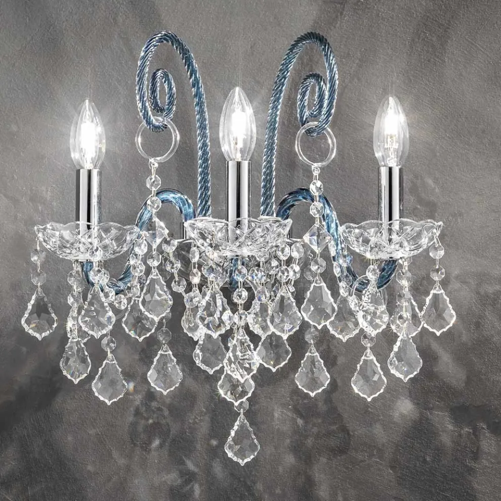 3 Lichter Artisan Glaswandlampe von Venedig Made in Italy - Florentiner