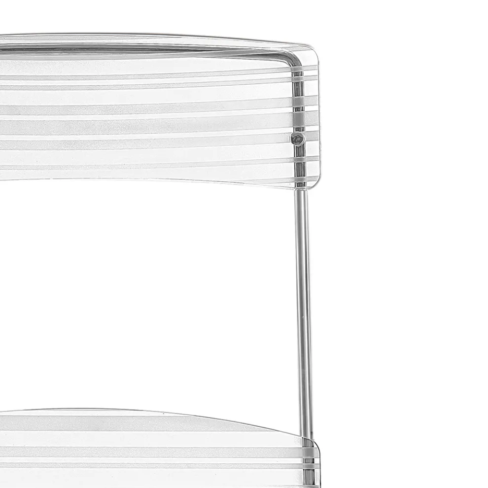 2 stapelbare Stühle aus Plexiglas und Eisen, hergestellt in Italien – Timon