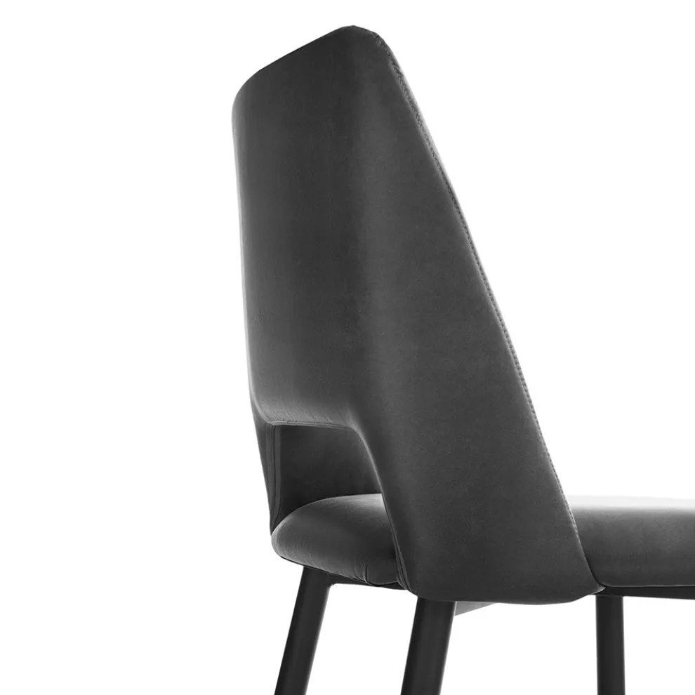 4 Stühle mit Metallrahmen und Mikrofasersitz - Hala