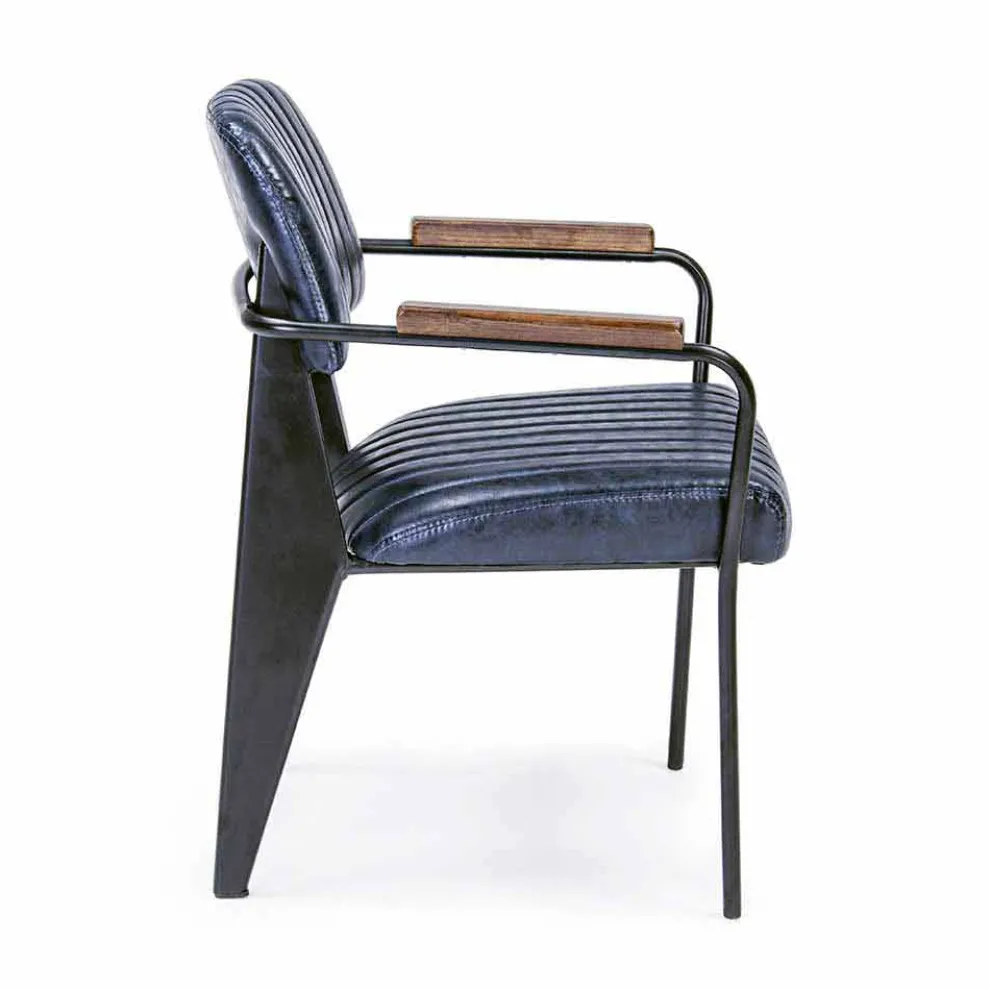 2 Vintage Effekt Kunstleder Homemotion Stühle mit Armlehnen - Clare