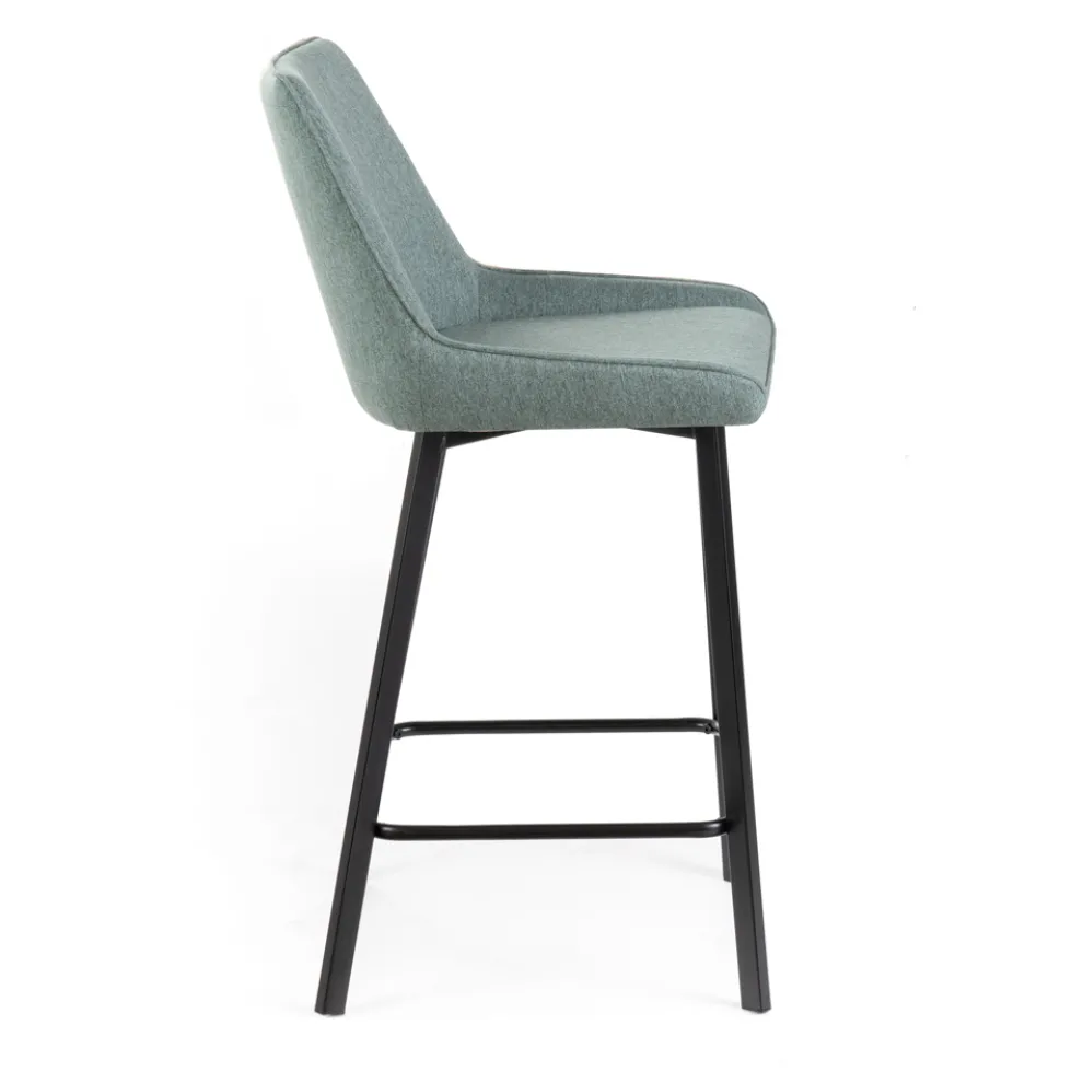 2 Wohnzimmerhocker mit Stoffsitz und Metallbeinen – Negroni