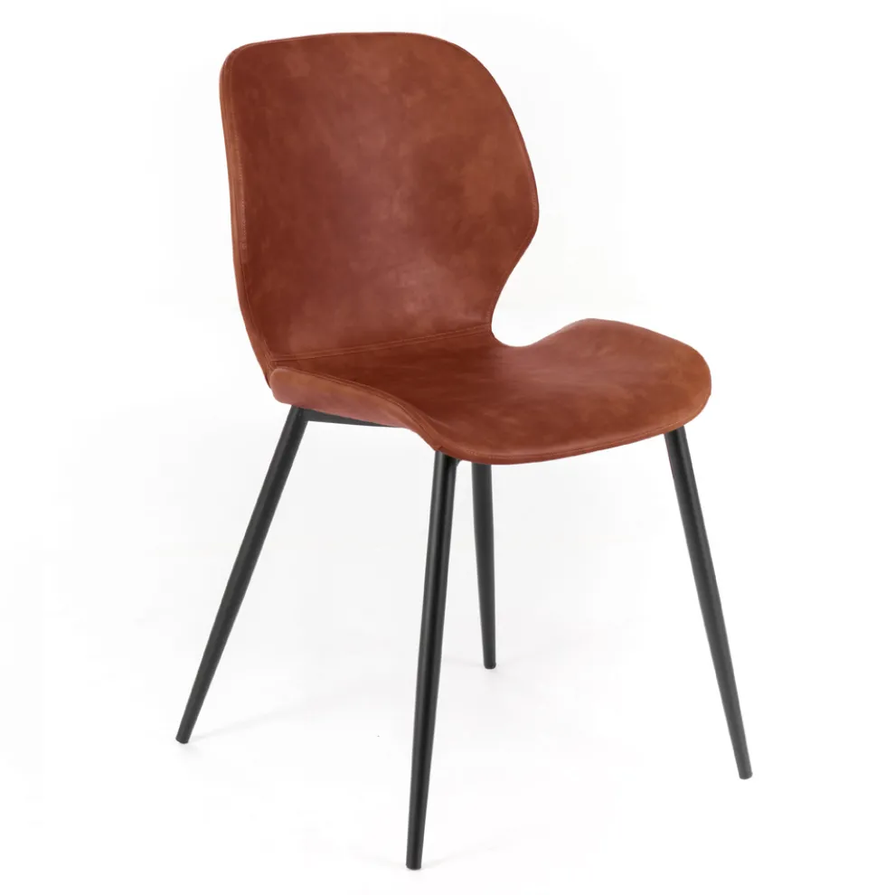 4 Wohnzimmerstühle in Soft-Touch in verschiedenen Farben und Metallbeinen – Spritz