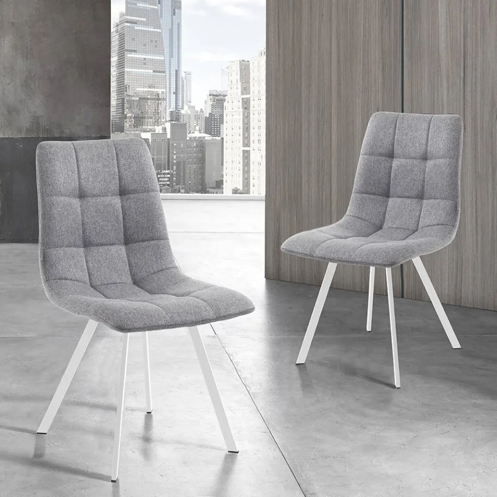 4 Wohnzimmerstühle mit gepolstertem Sitz aus Stoff - Romagna