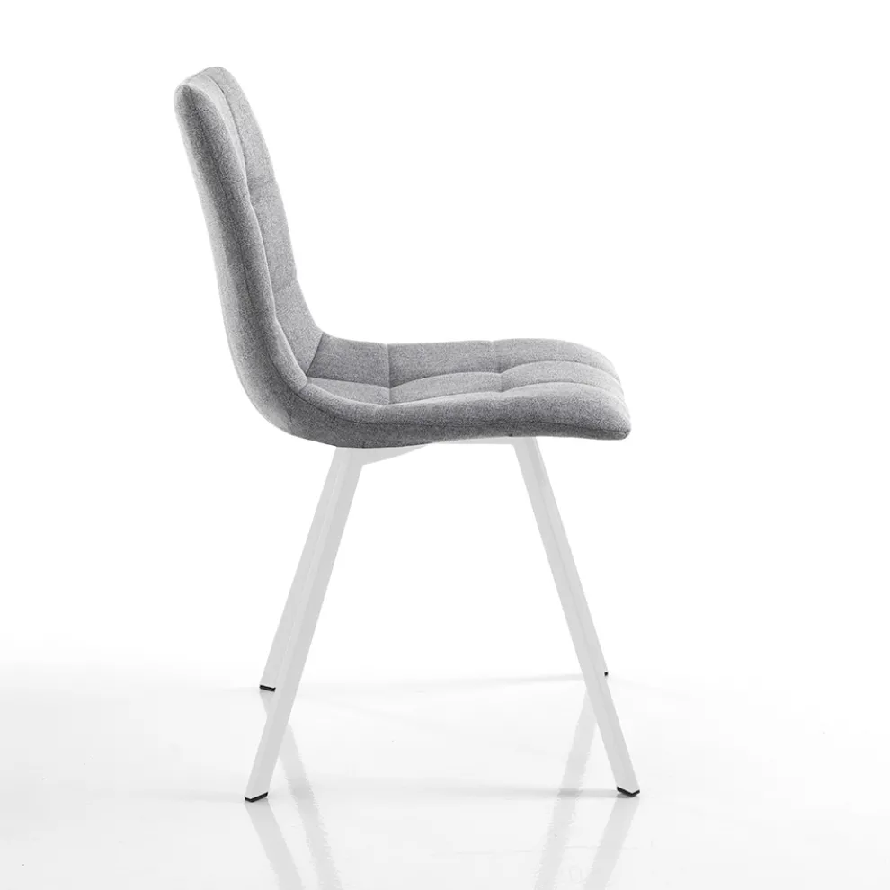 4 Wohnzimmerstühle mit gepolstertem Sitz aus Stoff - Romagna