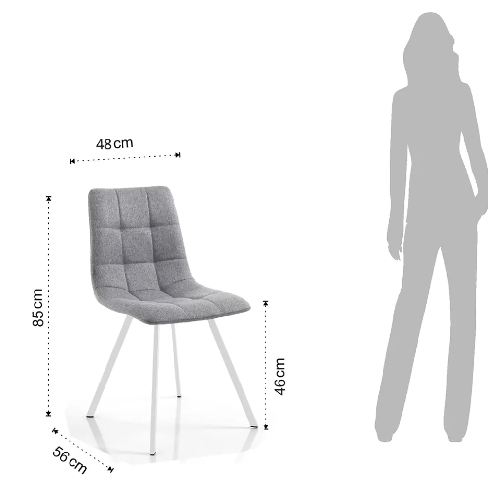 4 Wohnzimmerstühle mit gepolstertem Sitz aus Stoff - Romagna