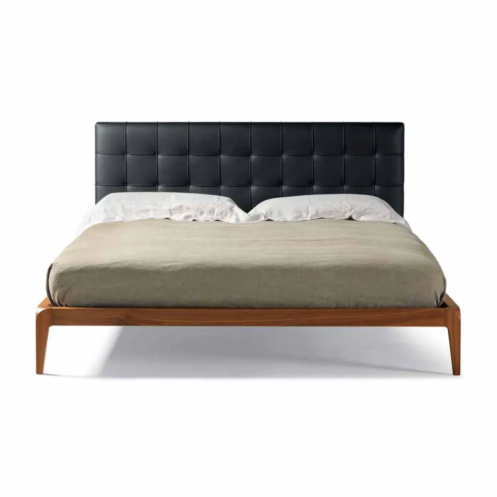 Doppelbett mit gepolstertem Kopfteil Leilo, Design 160x200cm