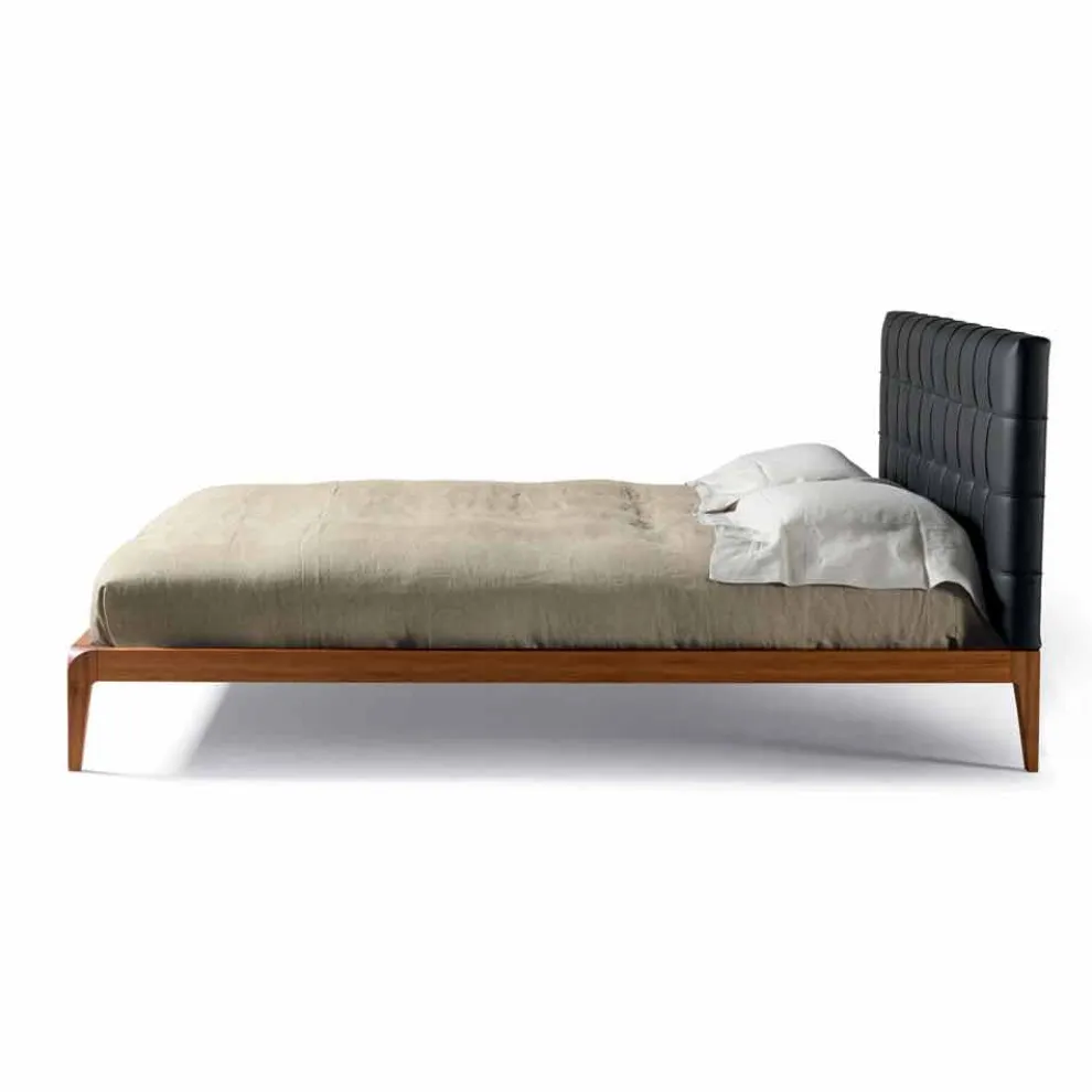 Doppelbett mit gepolstertem Kopfteil Leilo, Design 160x200cm