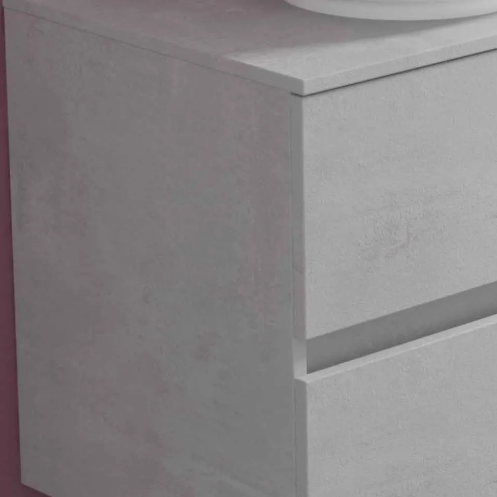 Abgehängte Badezimmermöbel mit ovalem Waschbecken, modernes Design - Cesiro