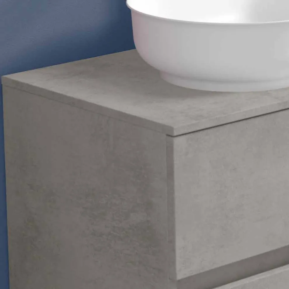 Abgehängte Badezimmermöbel mit ovalem Waschbecken, modernes Design - Cesiro