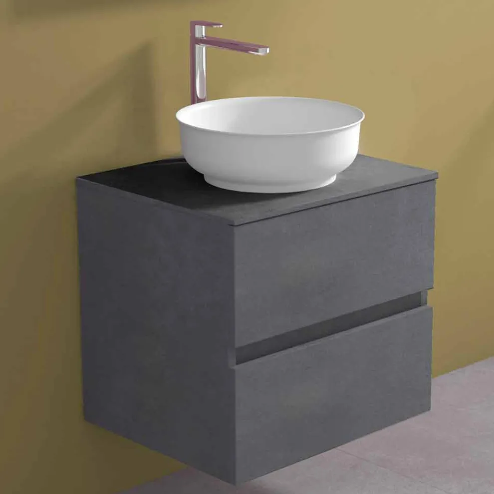 Abgehängter Badezimmerschrank mit rundem Waschtisch, modernes Design - Dumbo