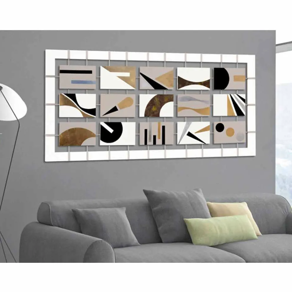 Abstraktes Bild in modernem Design aus MDF Made in Italy Craig