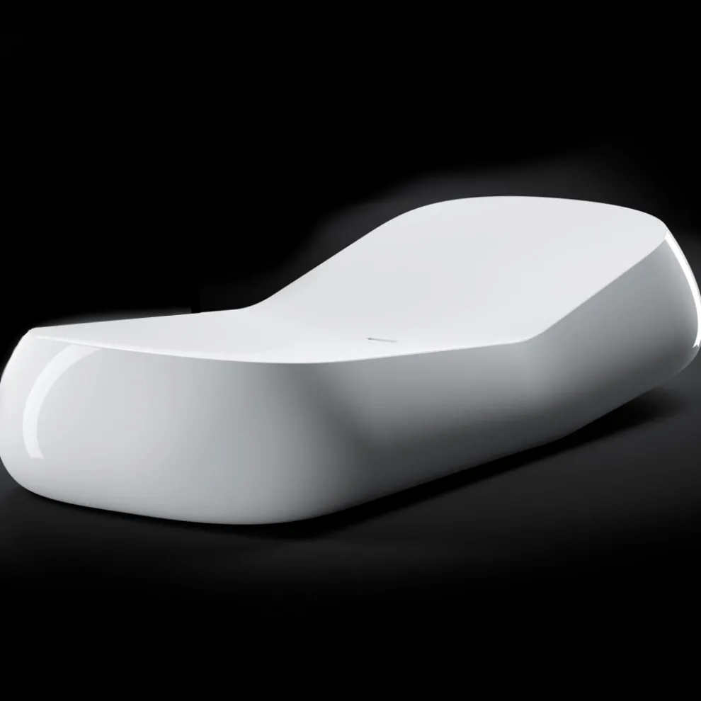 Design Outdoor Chaiselongue aus weißem Polyethylen Made in Italy - Ervin