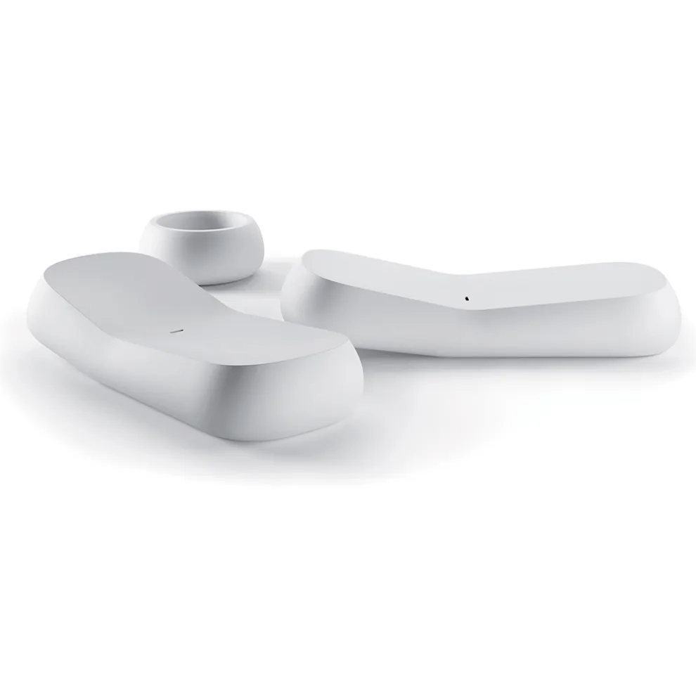 Design Outdoor Chaiselongue aus weißem Polyethylen Made in Italy - Ervin