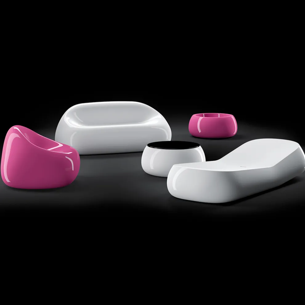 Design Outdoor Chaiselongue aus weißem Polyethylen Made in Italy - Ervin