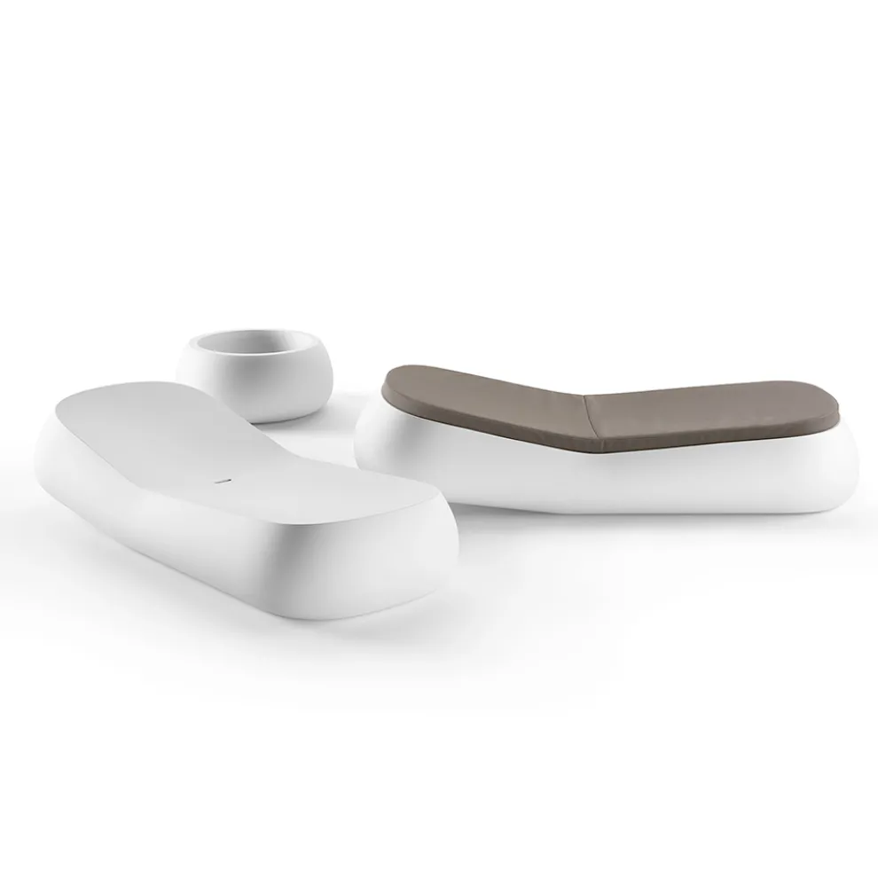 Design Outdoor Chaiselongue aus weißem Polyethylen Made in Italy - Ervin