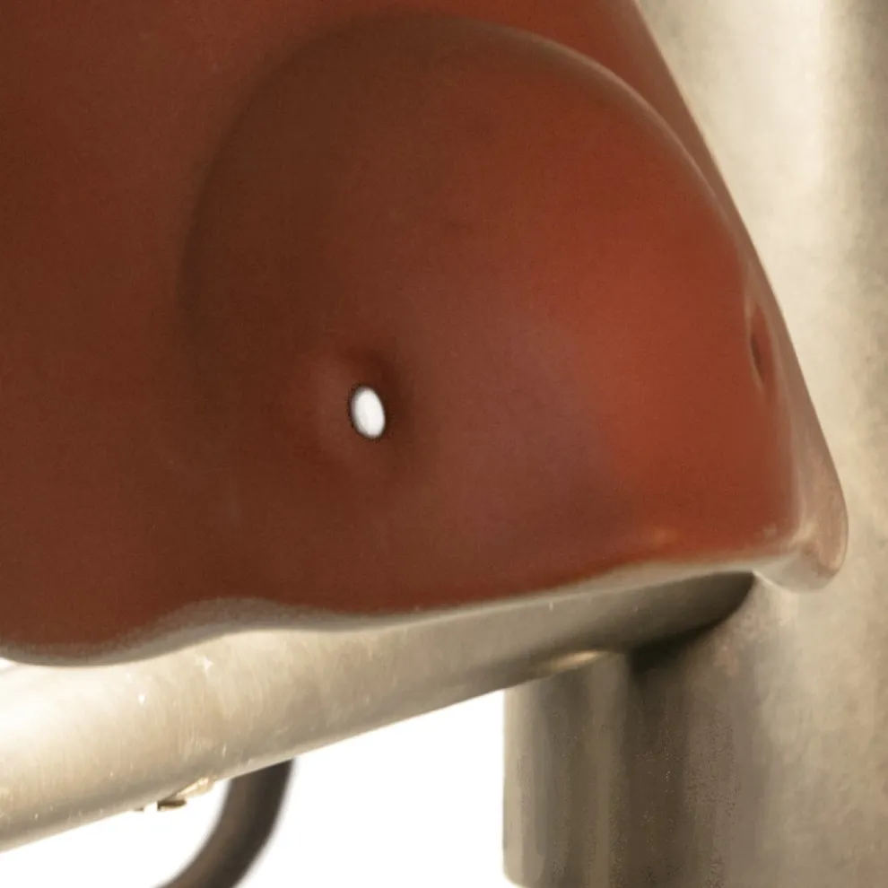 Applikation aus emaillierter toskanischer Majolika und Metall Made in Italy - Uccellino