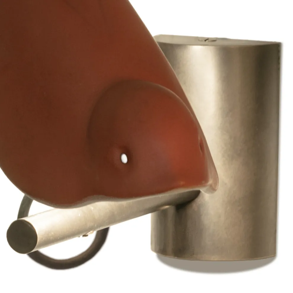 Applikation aus emaillierter toskanischer Majolika und Metall Made in Italy - Uccellino