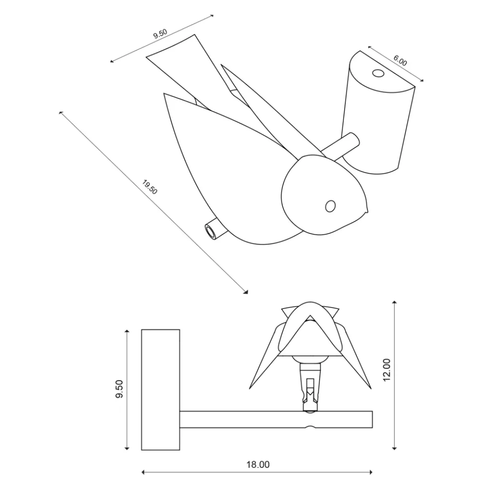 Applikation aus emaillierter toskanischer Majolika und Metall Made in Italy - Uccellino