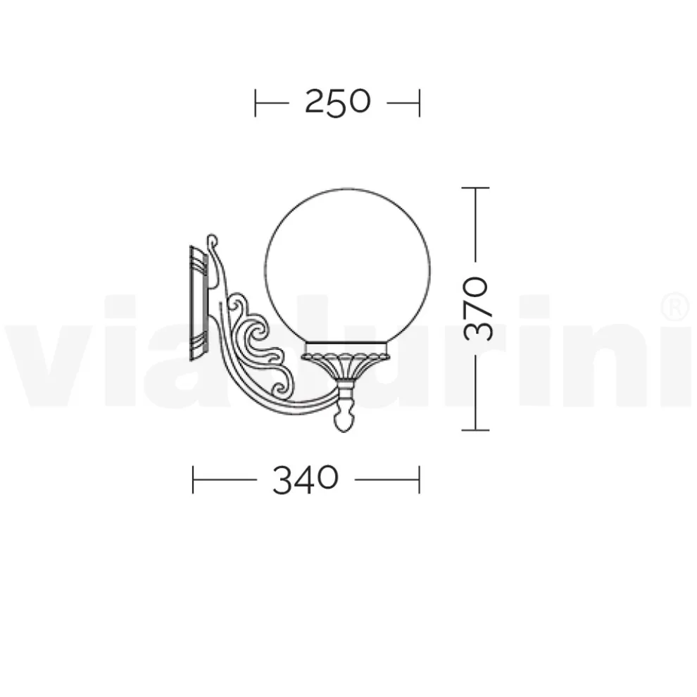 Applikation mit Acrylkugel und Struktur aus Aluminiumdruckguss - Trovanero
