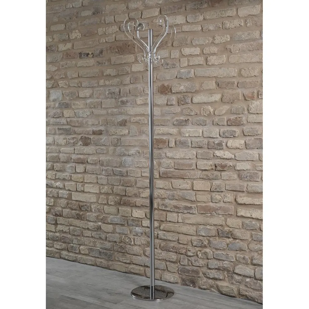 4-armiger Kleiderständer aus Stahl und transparentem Acryl - Gloriano