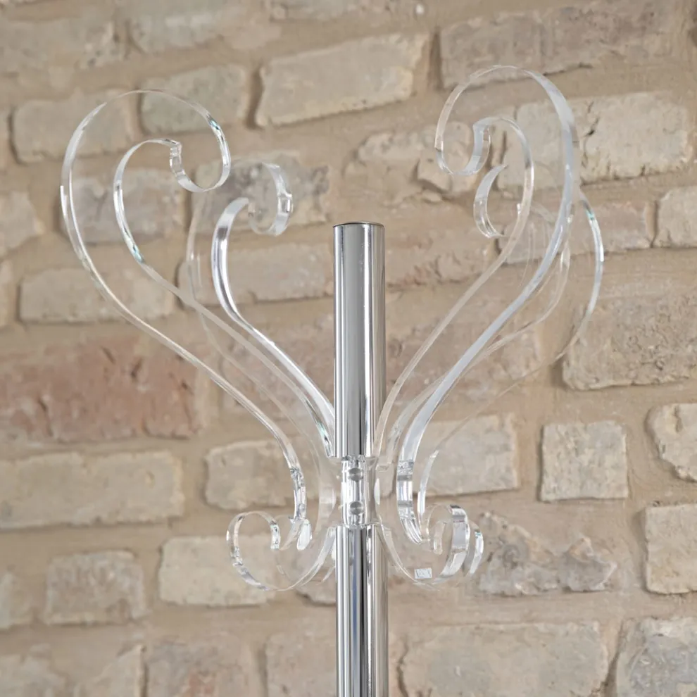 4-armiger Kleiderständer aus Stahl und transparentem Acryl - Gloriano