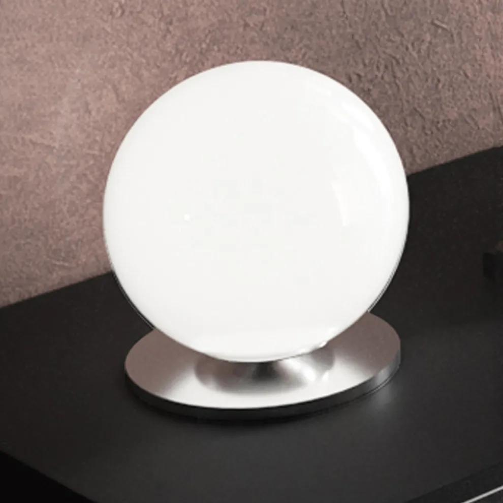 Artisan Tischlampe aus geblasenem weißem venezianischem Glas - Snow