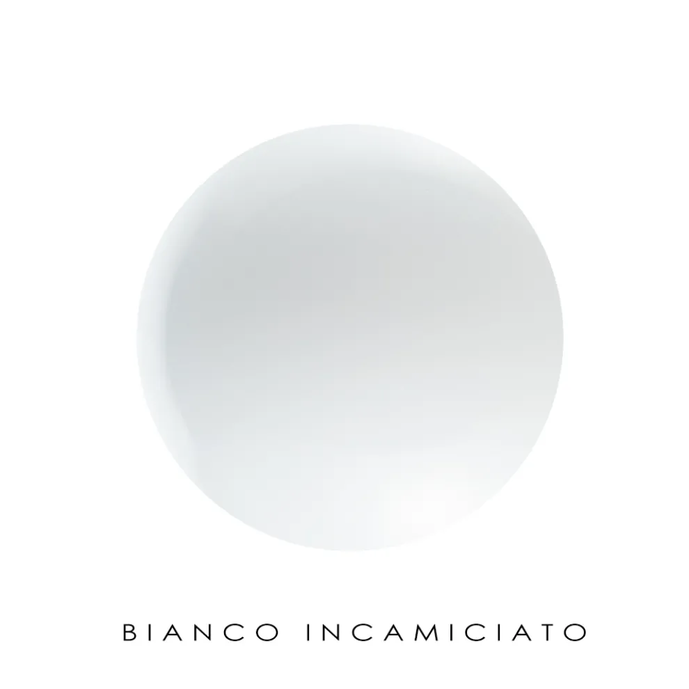 Artisan Tischlampe aus geblasenem weißem venezianischem Glas - Snow