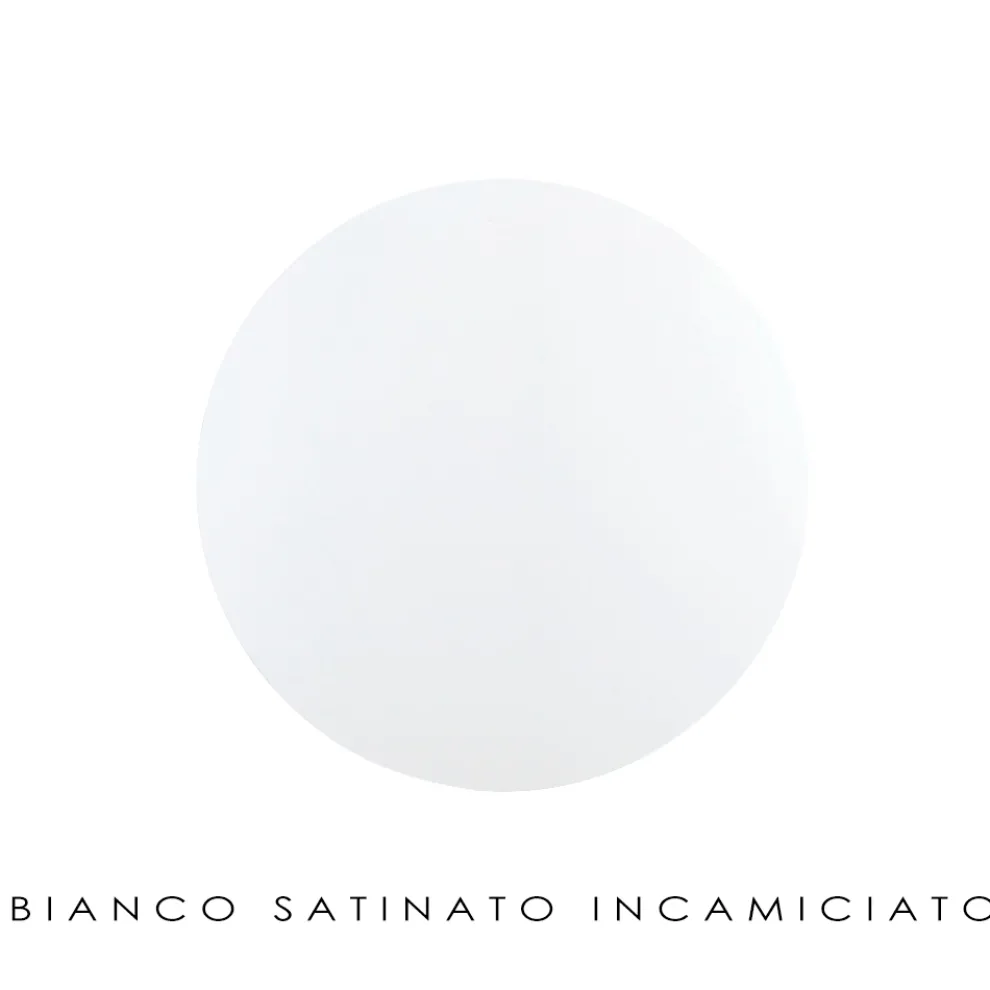 Artisan Tischlampe aus geblasenem weißem venezianischem Glas - Snow