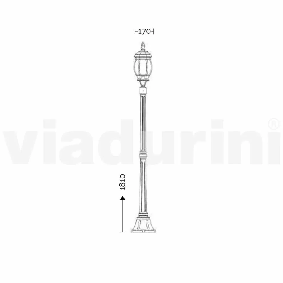 Außenlaternenpfahl aus Aluminiumdruckguss, made in Italy, Anika