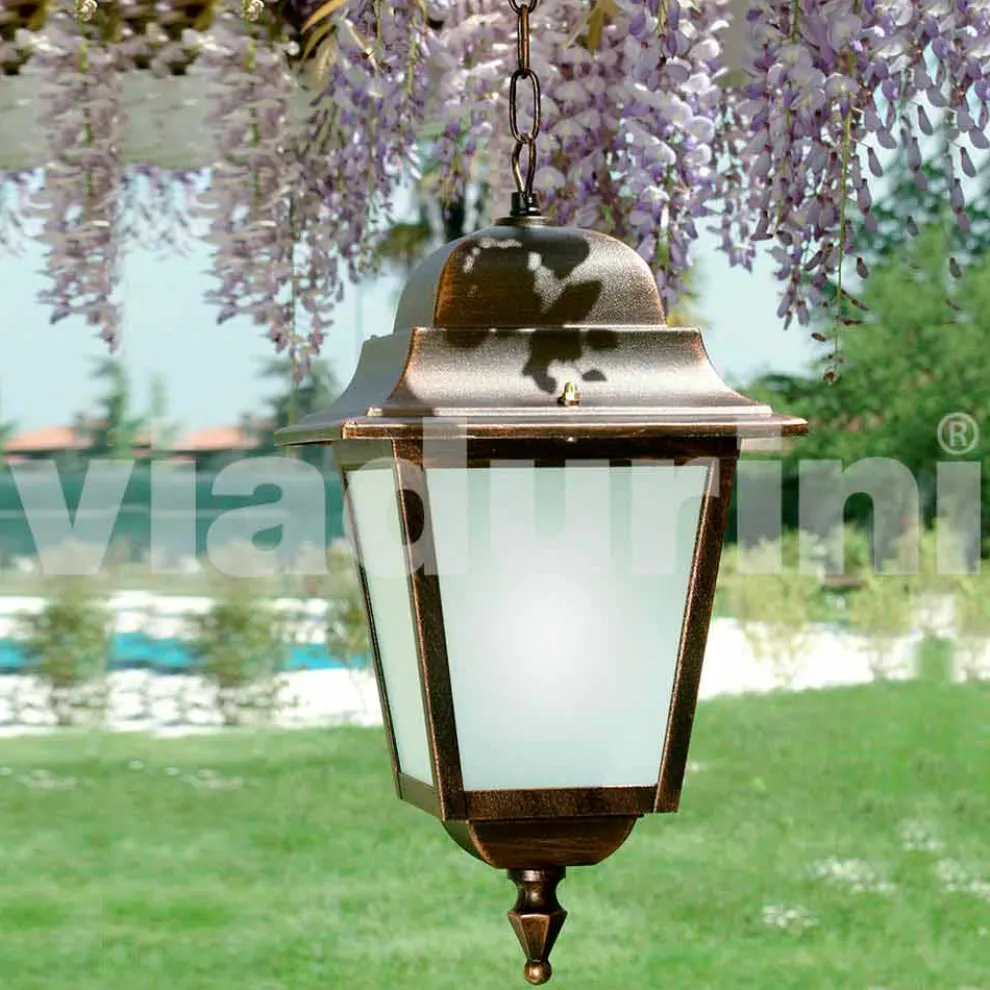 Außenpendelleuchte aus Aluminium, hergestellt in Italien, Aquilina