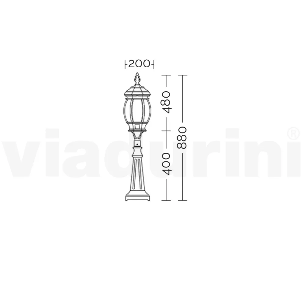 Außenstehlampe im Vintage-Stil aus Aluminium, hergestellt in Italien – Leona