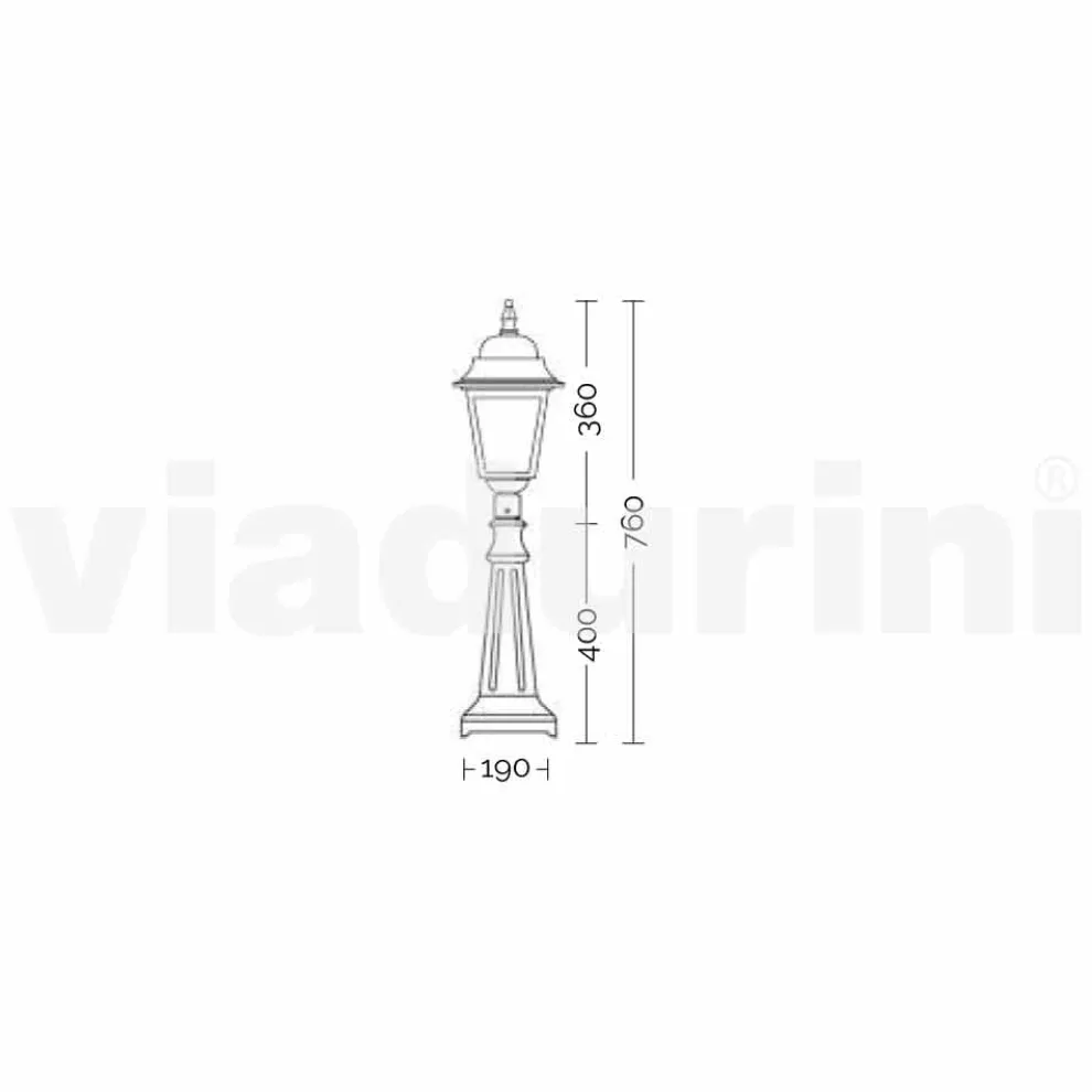 Außenstehleuchte aus Aluminium, hergestellt in Italien, Aquilina